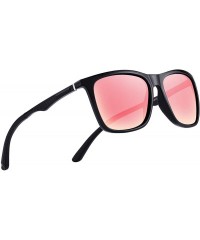 Rectangular Polarized Sunglasses for Men Aluminum Mens Sunglasses- Driving Rectangular Sun Glasses For Men/Women - Pink - C01...