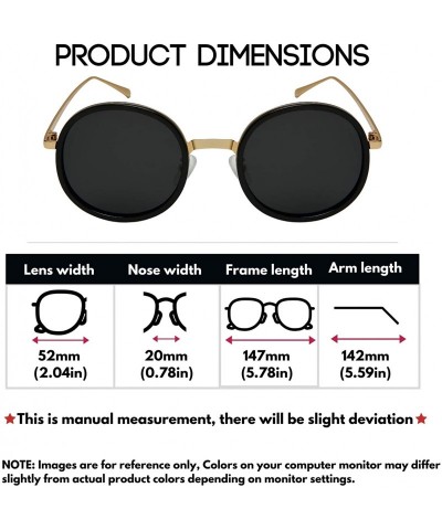 Round Polarized Sunglasses Driving Protection 53116 P1 1 - Gold Frame/Dark Grey Polairzed Lens - C6194QOD4UY $22.55