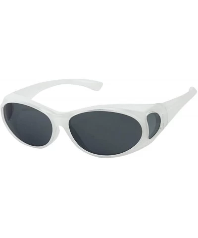 Square Polarized Wear Over Sunglasses Square Fit Over Glare Blocking Over Prescription Glasses - White - CJ186YT5ODC $23.18