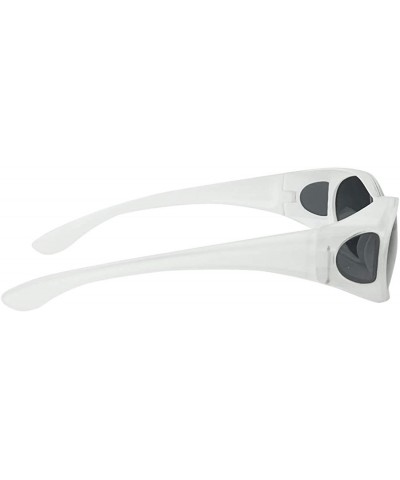 Square Polarized Wear Over Sunglasses Square Fit Over Glare Blocking Over Prescription Glasses - White - CJ186YT5ODC $13.34