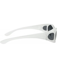 Square Polarized Wear Over Sunglasses Square Fit Over Glare Blocking Over Prescription Glasses - White - CJ186YT5ODC $13.34