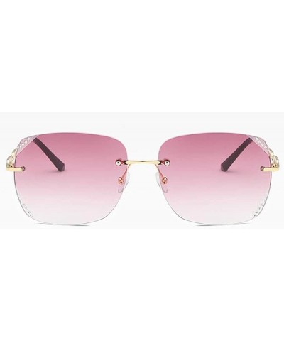 Oversized Women Fashion Rimless Sunglasses Oversized Sunglasses With Case UV400 Protection - C218X7OIRML $29.57