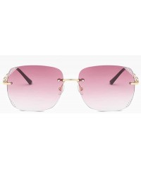 Oversized Women Fashion Rimless Sunglasses Oversized Sunglasses With Case UV400 Protection - C218X7OIRML $29.57