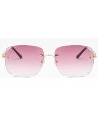 Oversized Women Fashion Rimless Sunglasses Oversized Sunglasses With Case UV400 Protection - C218X7OIRML $29.57