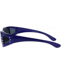 Oval Polarized Womens Rhinestone Pearl Oval Round 60mm OTG Fit Over Sunglasses - Purple - C6185G5M7EU $23.68