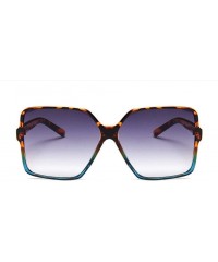Oversized Fashion Oversize Sunglasses Gradient Plastic - Leopard Blue - C71998C5CUM $16.55