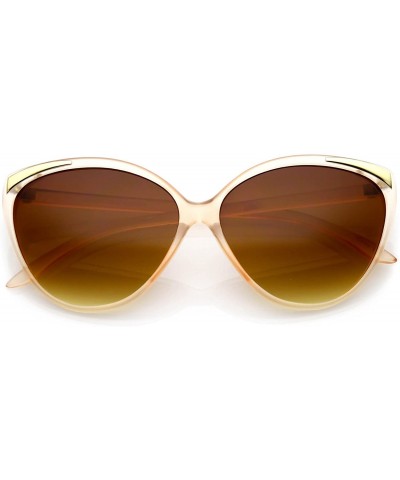 Cat Eye Women's Oversize Metal Accent Bold Cat Eye Sunglasses 61mm - Pink-gold / Amber - CI1856558S2 $19.99