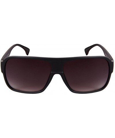 Square Retro Inspired Square Flat Top Sunglasses 1401WD-AP - Matte Black - CE183EZ8HGR $8.44