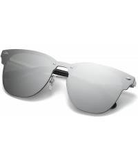 Oversized Classic Unisex Sunglasses Futuristic Integral Rimless Lens LK1738 - Silver/Silver - C7186XCGL9W $10.59