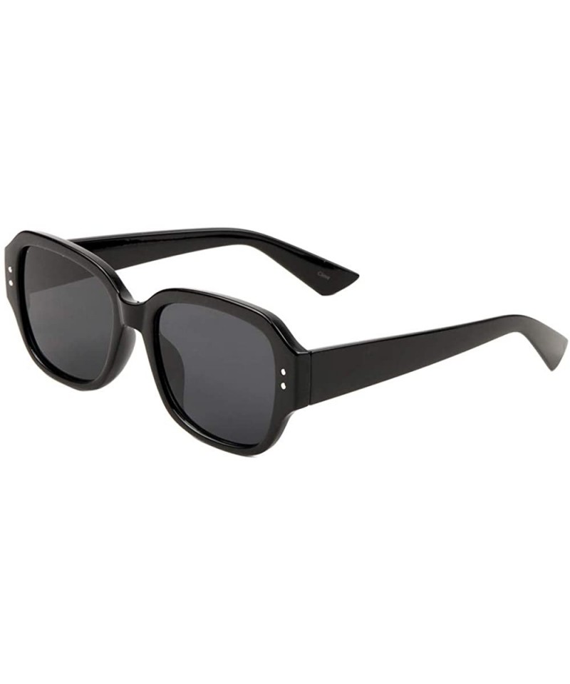 Square Rounded Square Two Dots Butterfly Sunglasses - Black - CB197R3R950 $12.57