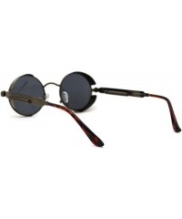 Round Ultra Narrow Kid Size Steam Punk Round Circle Lens Victorian Sunglasses - Brass Black - CJ18WW8ZSEC $15.02