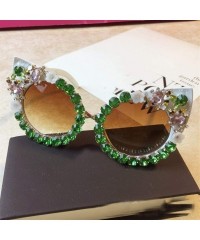 Square Personality Handmade Rhinestone Sunglasses Fashion - C5 - CY198G56EL7 $28.85