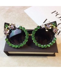 Square Personality Handmade Rhinestone Sunglasses Fashion - C5 - CY198G56EL7 $28.85