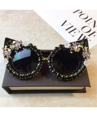 Square Personality Handmade Rhinestone Sunglasses Fashion - C5 - CY198G56EL7 $28.85