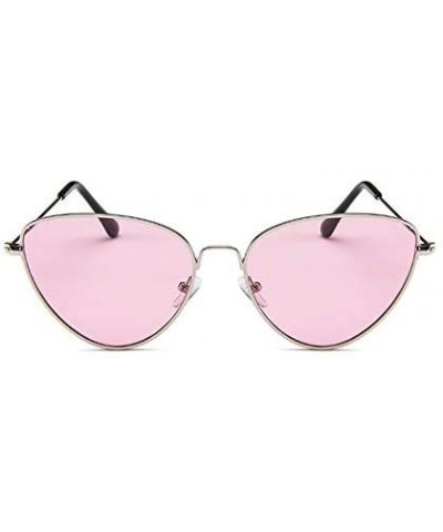 Cat Eye Fashion Cat Eye Full Rim Metal Sunglasses Womens Pink Lens Cateye Style Eyewear - Pink - CQ18RMXA24A $10.34