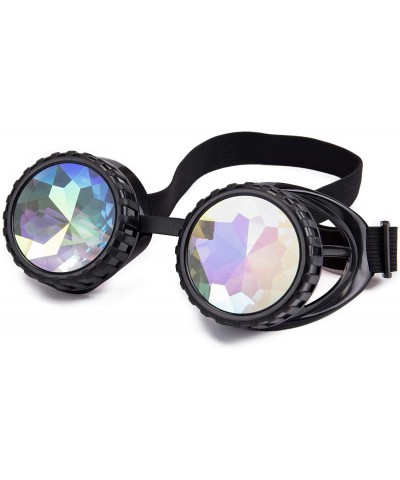 Goggle Steampunk Glasses Rave Retro Vintage Spikes Goggles Cosplay Halloween - Black - CA18IHSXSZM $9.58