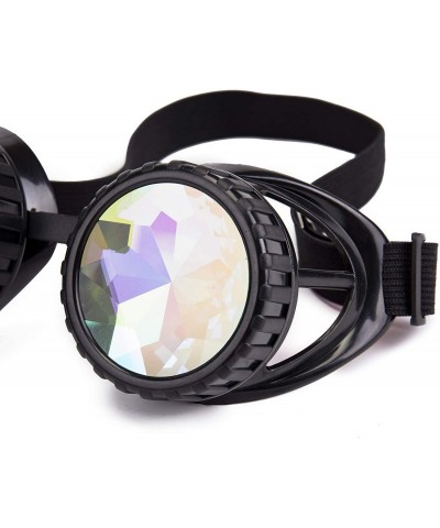 Goggle Steampunk Glasses Rave Retro Vintage Spikes Goggles Cosplay Halloween - Black - CA18IHSXSZM $9.58