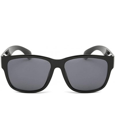 Oval Vintage Unisex Polarized Hippie Sun Glasses For Men Women Frame Mirrored Flat Lens Sunglasses UV400 - Bright Grey - CS19...