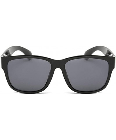 Oval Vintage Unisex Polarized Hippie Sun Glasses For Men Women Frame Mirrored Flat Lens Sunglasses UV400 - Bright Grey - CS19...