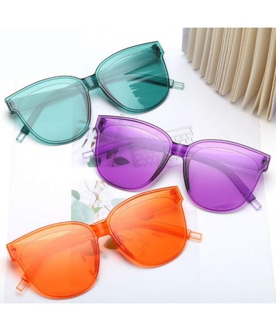 Oversized Fashion Jelly Design Style Sunglasses Sexy Retro Sunglasses Resin Lens Sunglasses Ladies Shades - Unisex - Blue - C...