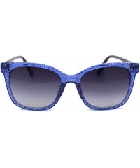 Rectangular Womens Snug Thin Plastic Boyfriend Horn Rim Sunglasses - Blue Smoke - C218WMQCOMX $12.42