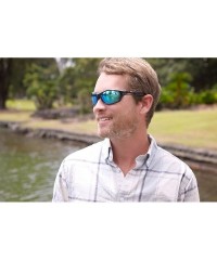 Round Basics Polarized Tr90 Unbreakable Frame Sports Sunglasses for Outdoor - Black/Black With Blue Lens - CM17AZ5SQKN $22.20