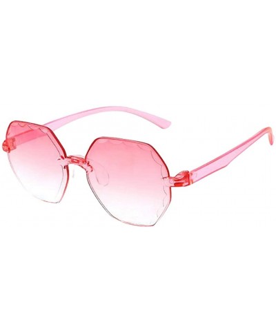 Rimless Polarized Sunglasses for Women Classic Trendy Stylish Sun Glasses 100% UV Protection - Red - CX1906OCS67 $8.99