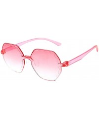 Rimless Polarized Sunglasses for Women Classic Trendy Stylish Sun Glasses 100% UV Protection - Red - CX1906OCS67 $8.99