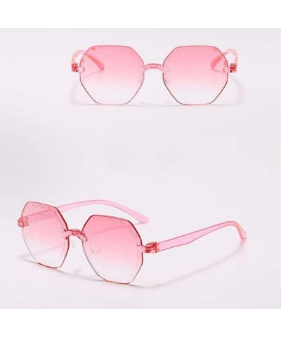 Rimless Polarized Sunglasses for Women Classic Trendy Stylish Sun Glasses 100% UV Protection - Red - CX1906OCS67 $8.99