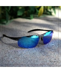 Aviator Mens Sports Polarized Sunglasses UV Protection Sunglasses for Men 8177s - Gunmetal Frame Revo Blue Lens - CS11TNSOC8D...