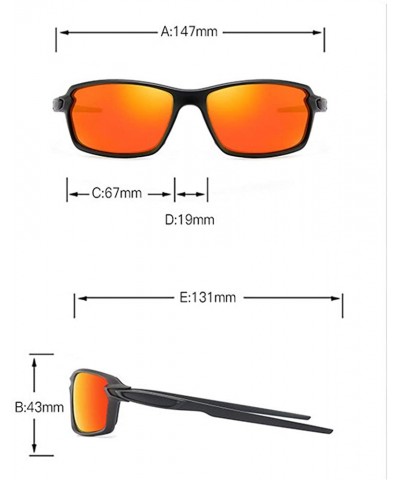 Square men's polarized sunglasses sports elastic paint colorful brand fashion designer polarized sunglasses - Red - CO18WWOSH...