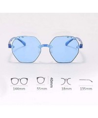 Rimless Polarized Sunglasses for Women Classic Trendy Stylish Sun Glasses 100% UV Protection - Red - CX1906OCS67 $15.68