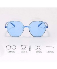 Rimless Polarized Sunglasses for Women Classic Trendy Stylish Sun Glasses 100% UV Protection - Red - CX1906OCS67 $8.99