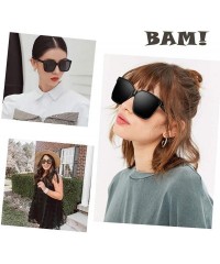 Round Polarized Women Oversized Sunglasses Square Horn Rimmed Stylish Shades with Flat Lens - Beige- Gray - CM1992LAATQ $16.87