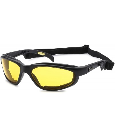 Wrap 5Zero1 Gangster Mens Women Biker Foam Padded Matte Motorcycle Goggles Sunglasses - Night Driving W/ Cord - CG11ZXCPRF5 $...