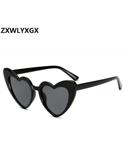 Cat Eye 2019 New Fashion Love Heart Sunglasses Women Cute Sexy Retro Cat Eye Vintage C1 - C6 - CM196R0OUQK $9.15