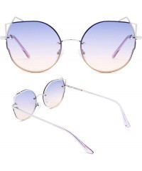 Cat Eye Retro Cat Eye Small Lenses Sunglasses Slender Metal Frame Ladies Fashion Vintage Triangle Sun Glasses For Women - C61...