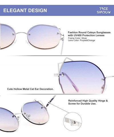 Cat Eye Retro Cat Eye Small Lenses Sunglasses Slender Metal Frame Ladies Fashion Vintage Triangle Sun Glasses For Women - C61...