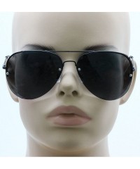 Aviator Gradient Oceanic Lens Oversized Rimless Metal Frame Unisex Aviator Sunglasses - Black Frame/Black Lens - CY17AYAOKM7 ...