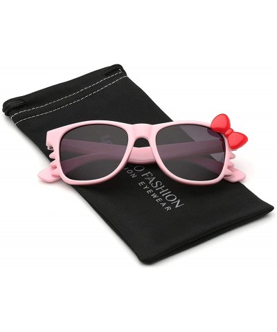 Rectangular Baby Toddler Hello Kitty Bow Tie Kids Sunglasses for Girls Boys Age up to 4 Years - Pink - Red Bow Tie - CW11P3R0...