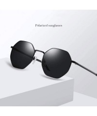 Aviator Glasses Round Frame Sunglasses for Men Women Fashion Large Metal Aviator Mirror UV400 Lens - Black - CW18RI2I86T $50.22