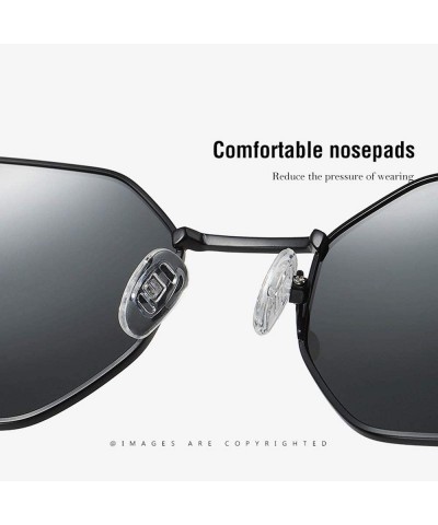 Aviator Glasses Round Frame Sunglasses for Men Women Fashion Large Metal Aviator Mirror UV400 Lens - Black - CW18RI2I86T $50.22