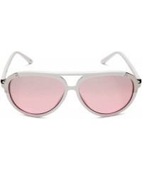 Aviator Women's 133SP Aviator Sunglasses - One Size - White Frame/Gradient Smoke to Pink Lens - CA115BN7NFX $17.17