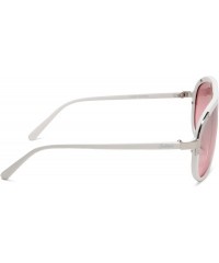 Aviator Women's 133SP Aviator Sunglasses - One Size - White Frame/Gradient Smoke to Pink Lens - CA115BN7NFX $17.17