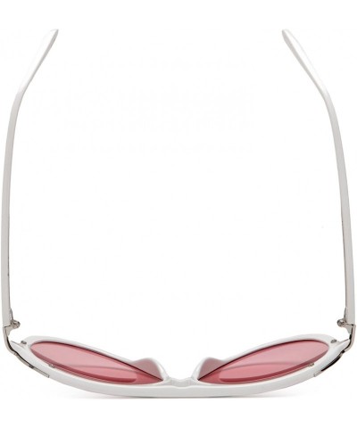 Aviator Women's 133SP Aviator Sunglasses - One Size - White Frame/Gradient Smoke to Pink Lens - CA115BN7NFX $17.17