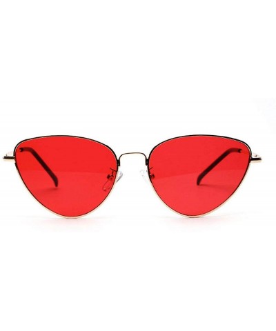 Round Cute Sexy Cat Eye Sunglasses Women 2018 Retro Small Black Red Pink Cateye Sun Glasses FeVintage Shades For - Red - CB19...