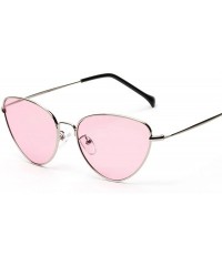 Round Cute Sexy Cat Eye Sunglasses Women 2018 Retro Small Black Red Pink Cateye Sun Glasses FeVintage Shades For - Red - CB19...