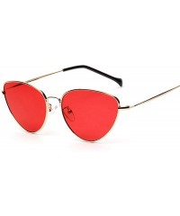 Round Cute Sexy Cat Eye Sunglasses Women 2018 Retro Small Black Red Pink Cateye Sun Glasses FeVintage Shades For - Red - CB19...