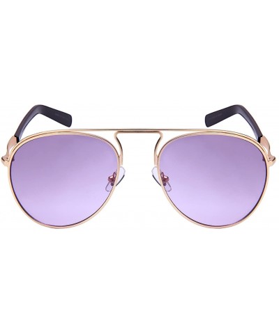 Aviator Modified Modern Metal Aviators with Gradient Lens 25144-AP - Gold - CR12NS5Q3H3 $17.81