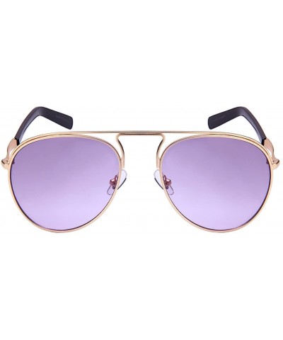 Aviator Modified Modern Metal Aviators with Gradient Lens 25144-AP - Gold - CR12NS5Q3H3 $9.15